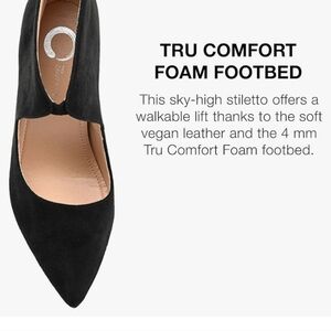 Journee Collection Black Faux Suede  Stiletto Pumps with Tru Comfort Foam 9 1/2
